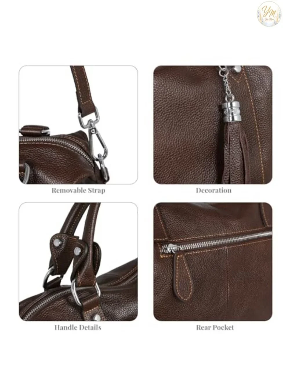 Genuine Leather Satchel Purse Women's Crossbody Tote Handbag Shoulder Bag